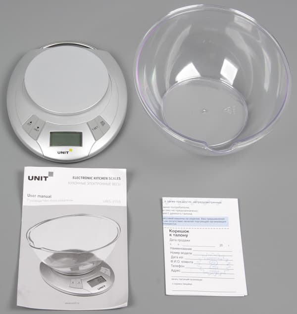 Кухонные весы Unit UBS-2155. Комплект.