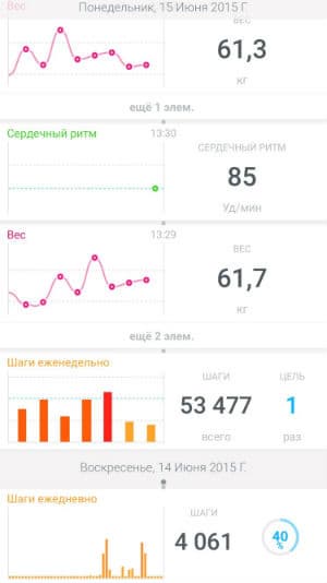 Скриншот приложения Withings Health Mate