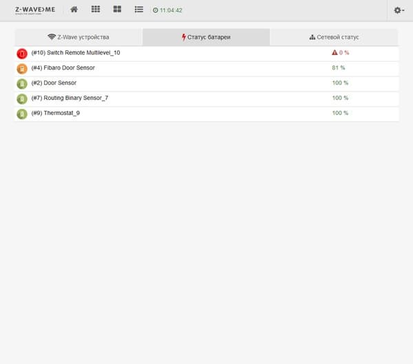 Web-интерфейс программы Z-Way Web-интерфейс программы Z-Way