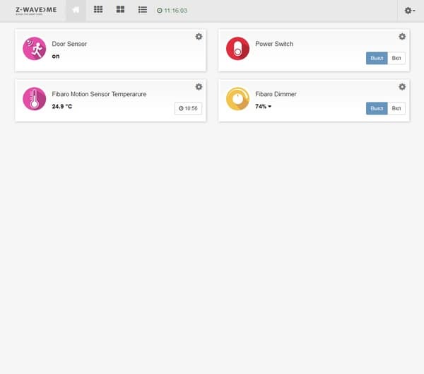 Web-интерфейс программы Z-Way Web-интерфейс программы Z-Way
