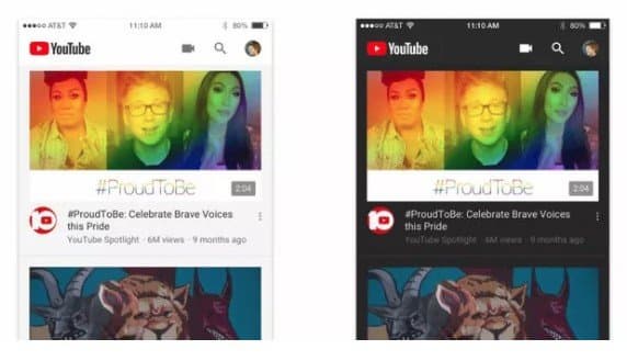 Мобильное приложение YouTube получило ночной режим