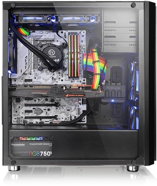 Боковая стенка корпуса Thermaltake Versa H26 изготовлена из стекла