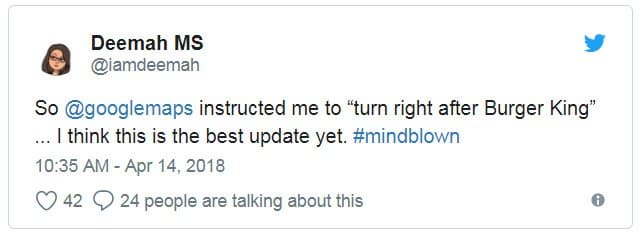 Google Maps пробует объяснять маршруты, используя наглядные ориентиры