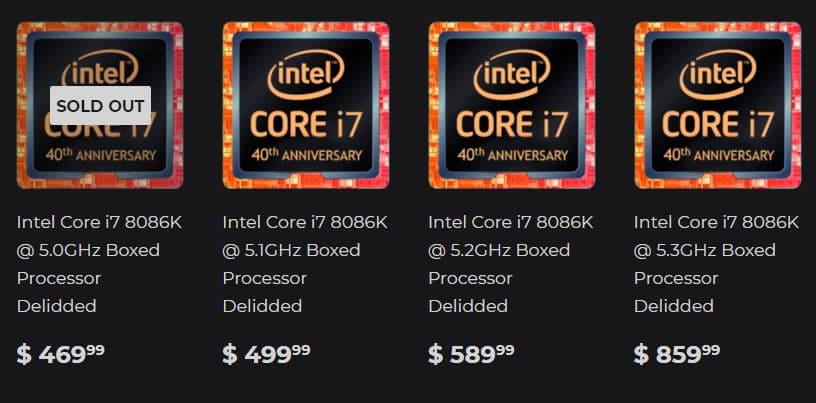 Silicon Lottery предлагает отборные скальпированные процессоры Intel Core i7-8086K