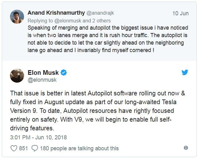 Tesla получит функции «полностью самоуправляемого движения» в августе