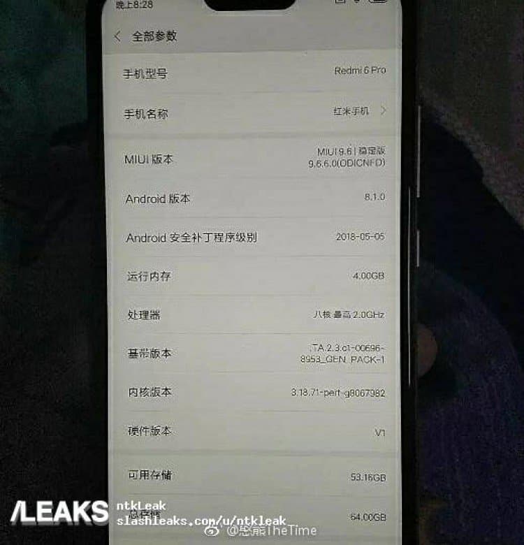 Xiaomi Redmi 6 Pro