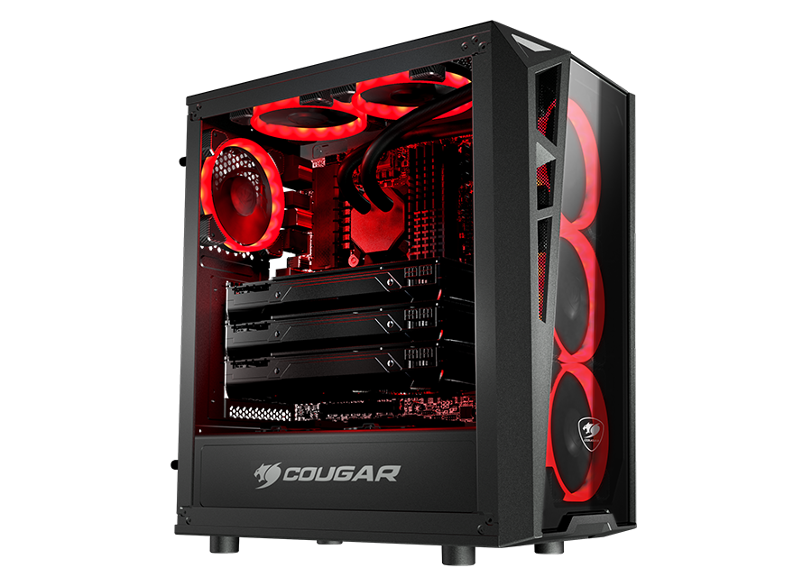 Передняя и боковая панели корпуса Cougar Vortex RGB изготовлены из стекла