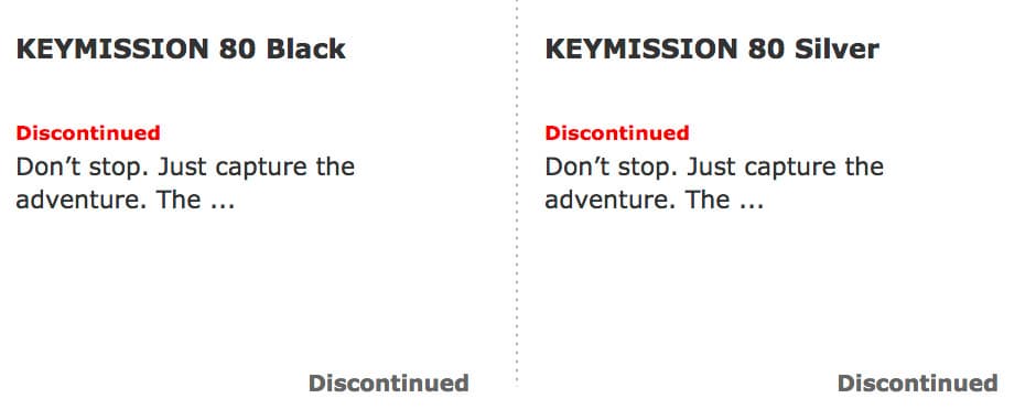 Выпуск экшн-камер Nikon KeyMission 360 и KeyMission 80 прекращен