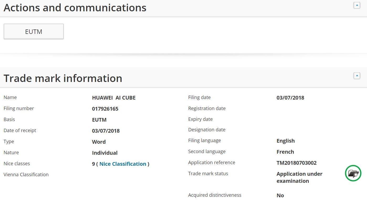 Huawei патентует умную колонку AI Cube