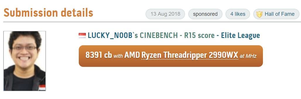 32-ядерный процессор AMD Ryzen Threadripper 2990WX разогнали до 5,4 ГГц