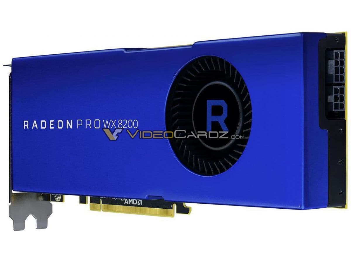 Появились изображения 3D-карты AMD Radeon PRO WX 8200