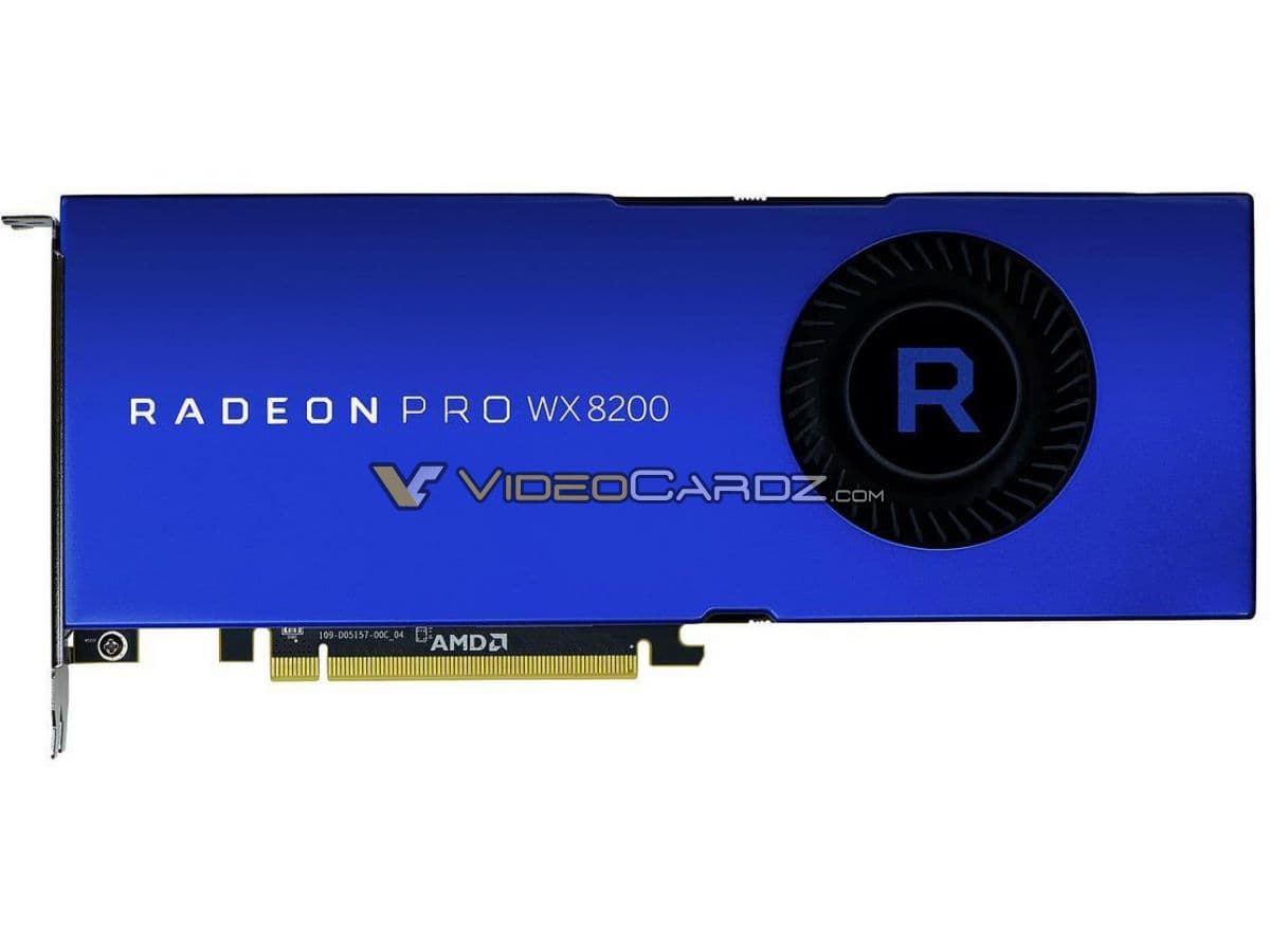 Появились изображения 3D-карты AMD Radeon PRO WX 8200