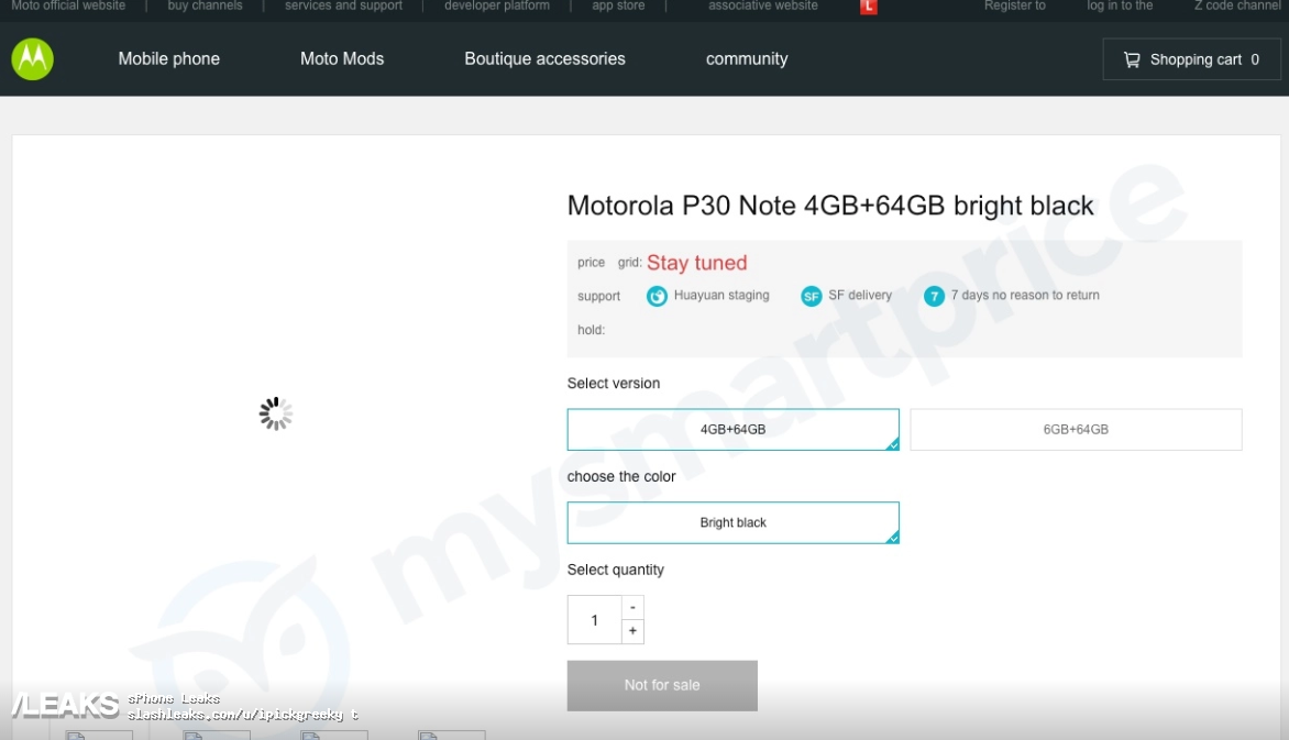 Смартфоны Motorola P30, P30 Play и P30 Note замечены на сайте производителя