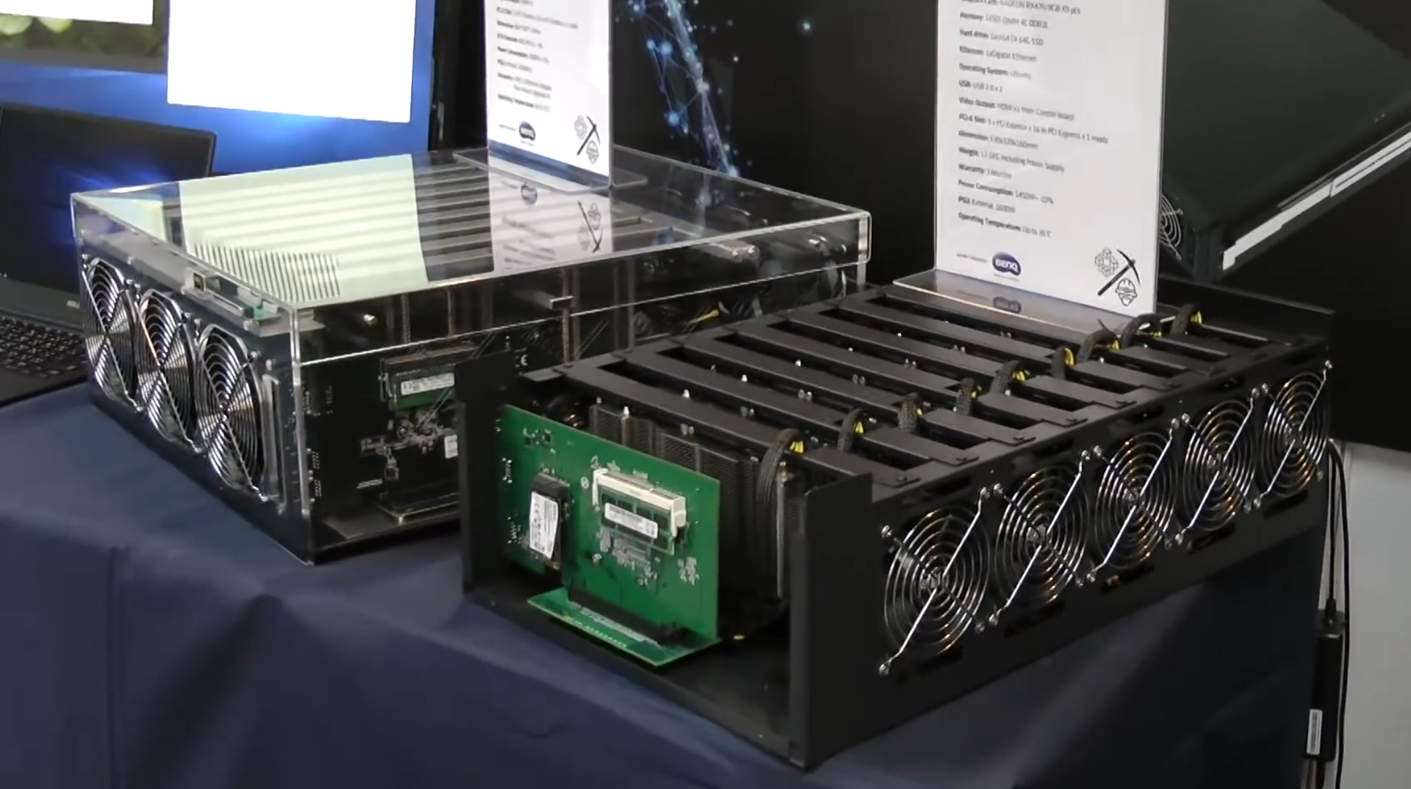 Майнинг-фермы Sapphire CS-14 (слева) и MGI-9 (справа)