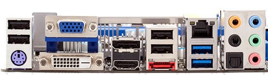 Разъемы задней панели платы ASRock H67M-GE/HT