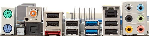 Разъемы задней панели платы ASRock P67 Transformer