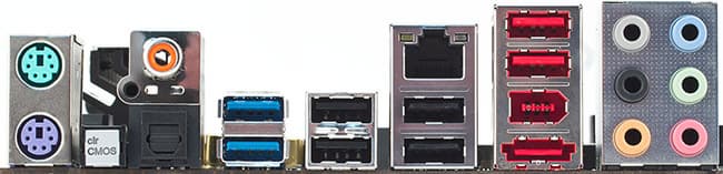 Разъемы задней панели платы ASRock X79 Extreme4