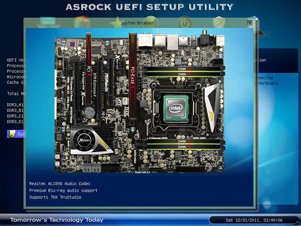 Скриншот утилиты настройки UEFI Setup на плате ASRock X79 Extreme4