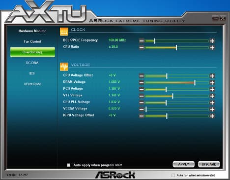 Утилита AXTU материнской платы ASRock Z77 Extreme9