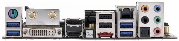 Разъемы задней панели материнской платы ASRock Z77E-ITX
