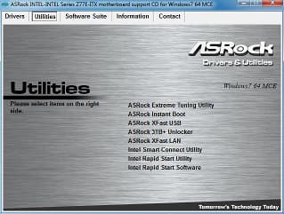 Комплект ПО материнской платы ASRock Z77E-ITX