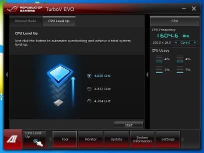 Функция CPU Level Up