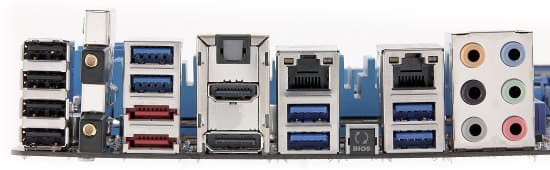 Задняя панель материнской платы ASUS P8Z77-V Deluxe