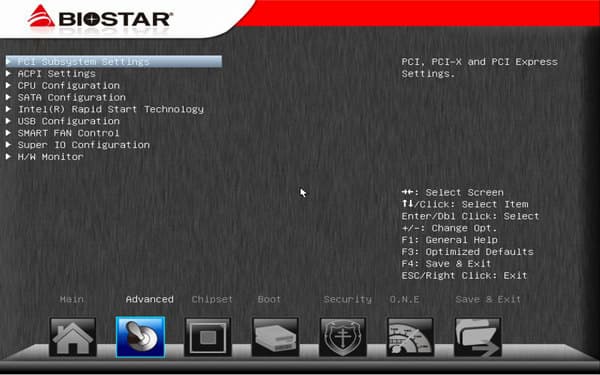 BIOS материнской платы Biostar Hi-Fi Z77X