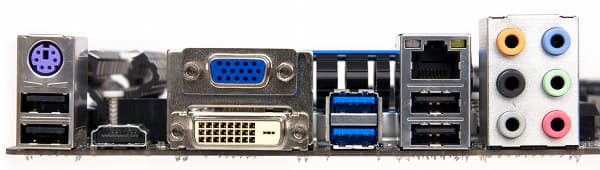 Разъемы задней панели материнской платы Biostar Hi-Fi Z77X