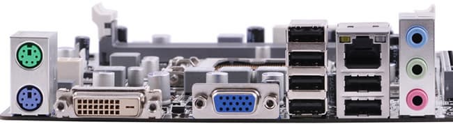 Системная плата ECS H61H2-M3, разъемы задней панели