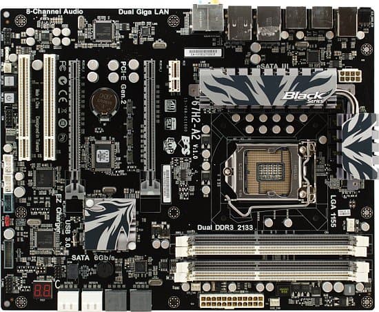 Плата ECS P67H2-A2 сверху