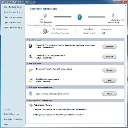 Программное обеспечение Bluetooth