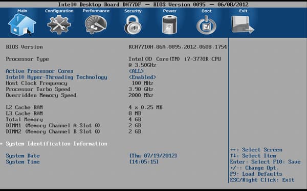 BIOS материнской платы Intel DH77DF