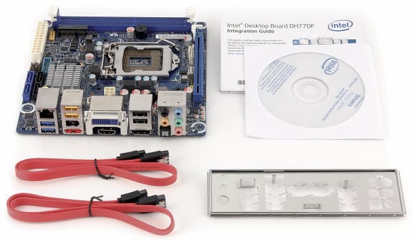Комплект поставки материнской платы Intel DH77DF