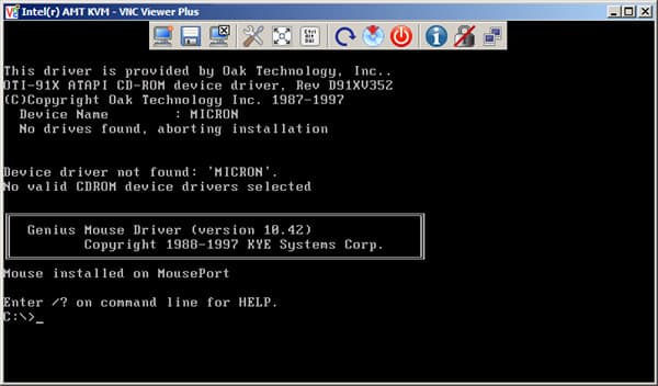 Intel vPro KVM MS-DOS