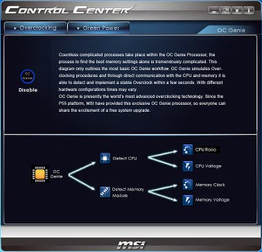 Функция OC Genie II для материнской платы MSI Z77A-GD80
