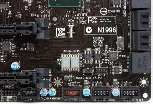 Разъемы материнской платы MSI Z77A-GD65 Gaming