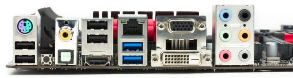 Заднаяя панель материнской платы MSI Z77A-GD65 Gaming