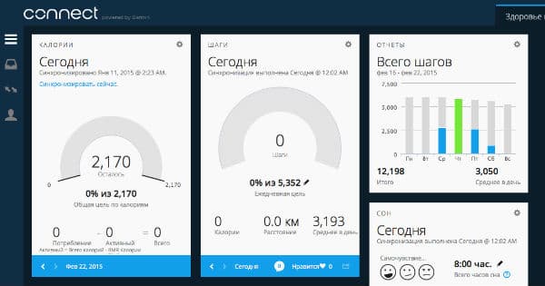 Скриншот веб-версии сервиса Garmin Connect