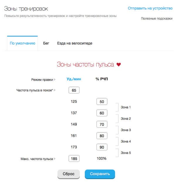 Скриншот веб-сервиса Garmin Connect