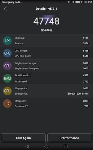 Производительность Huawei Mediapad X2