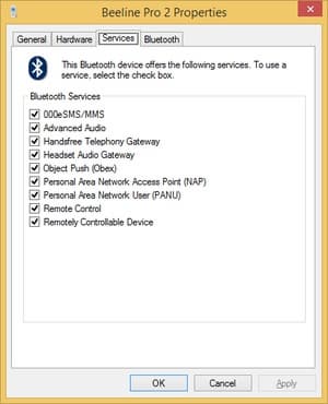 Сервисы Bluetooth в Билайн Про 2