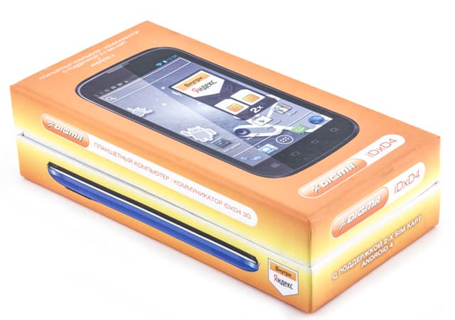 Упаковка коммуникатора Обзор Digma iDxD4 3G. Упаковка коммуникатора