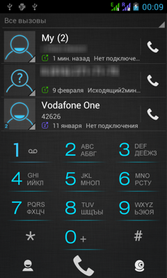 Обзор Fly IQ440 Energie. Скриншоты. Набор номера