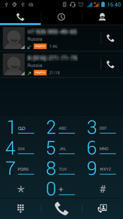 Обзор iconBIT Mercury X. Скриншоты. Вызовы