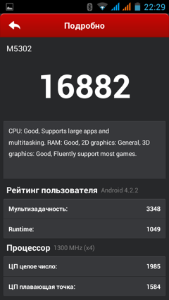 Обзор IRU M5302 Gzhel. Скриншоты. AnTuTu 4