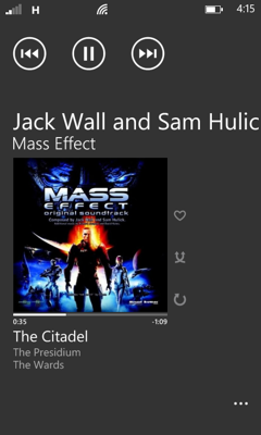 Обзор Nokia Lumia 520. Скриншоты. Музыкальный проигрыватель