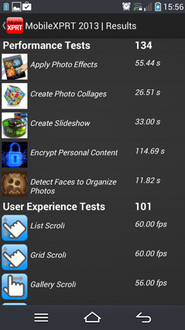 Обзор Pantech Vega Iron. Скриншоты. MobileXPRT 2013