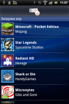 Обзор Sony Ericsson Xperia mini pro. Скриншоты. Загрузка игр