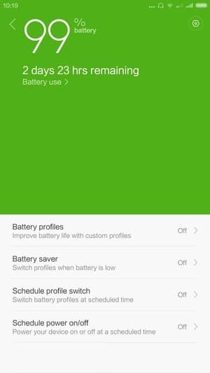 Управление режимами Xiaomi Mi Note